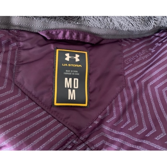 Under Armour Storm Purple Hooded Quilted Puffer Coat Size Medium - Picture 12 of 12